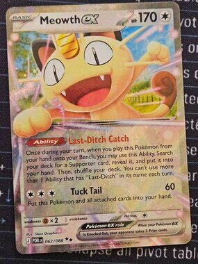 Pokemon Meowth Ex 062/088 Near Mint Trading Card